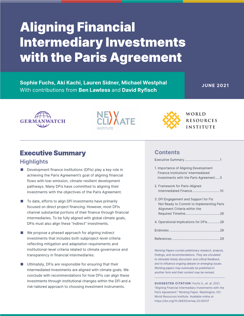 Aligning Financial Intermediary Investments with the Paris Agreement