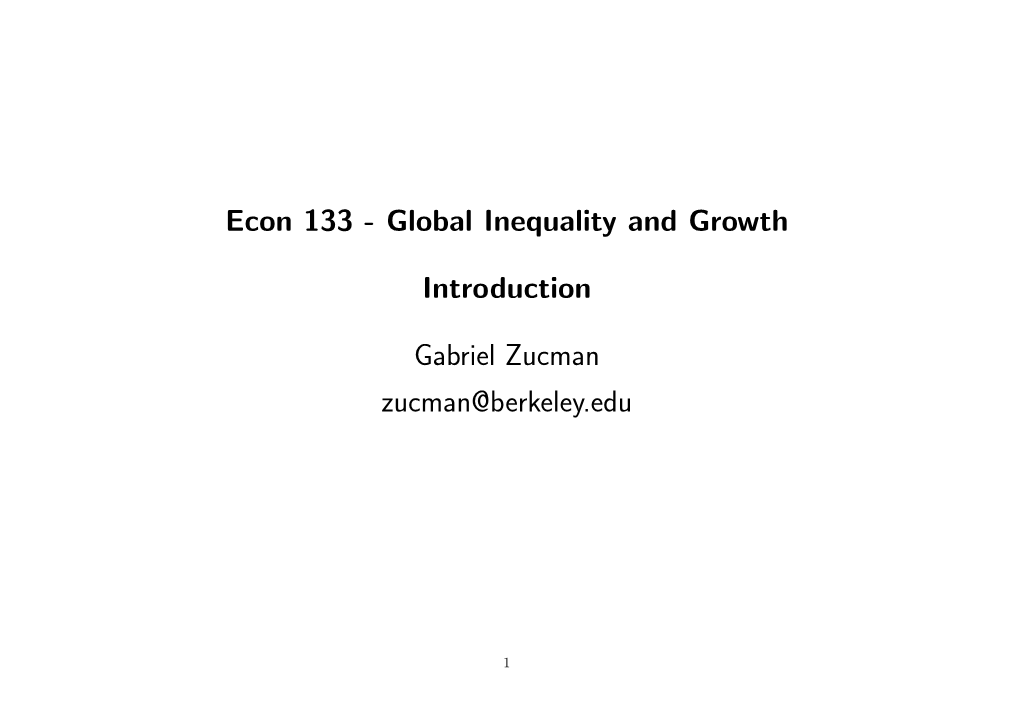 Econ 133 - Global Inequality and Growth