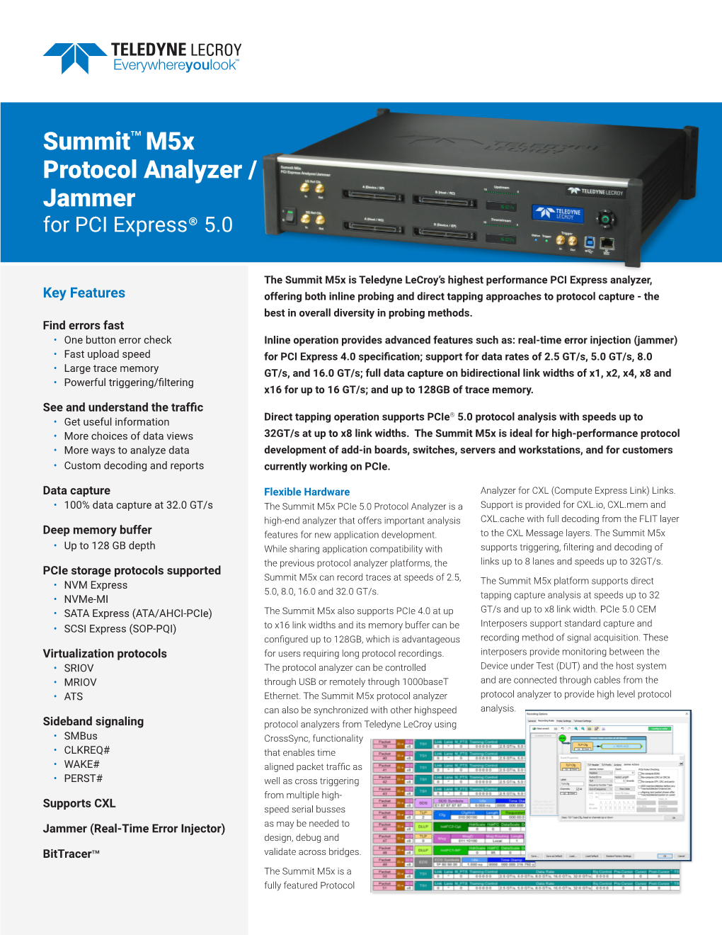 Summit™ M5x Protocol Analyzer / Jammer for PCI Express® 5.0