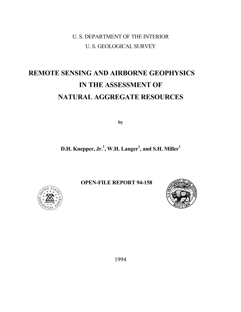 Remote Sensing and Airborne Geophysics in the Assessment of Natural Aggregate Resources