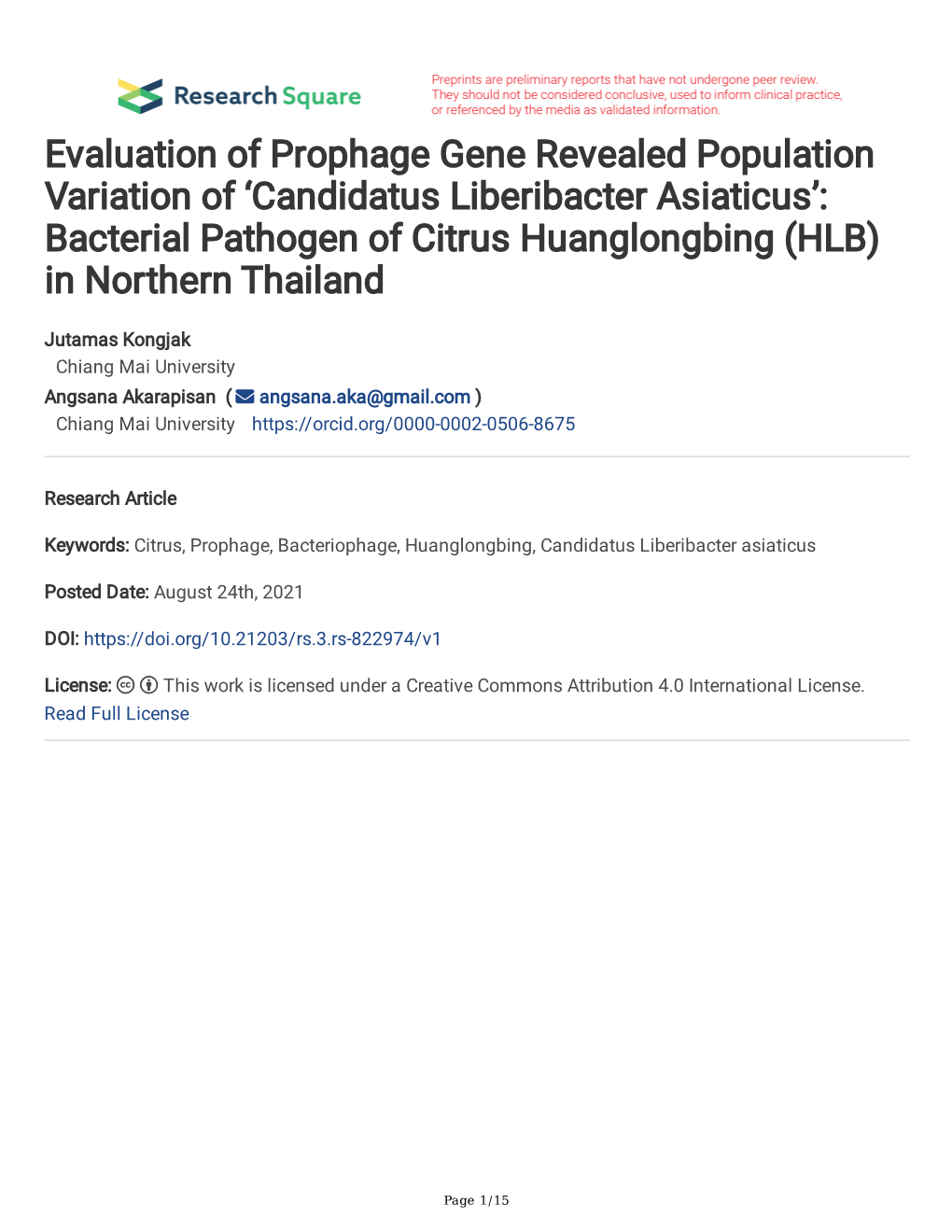 Evaluation of Prophage Gene Revealed Population Variation Of