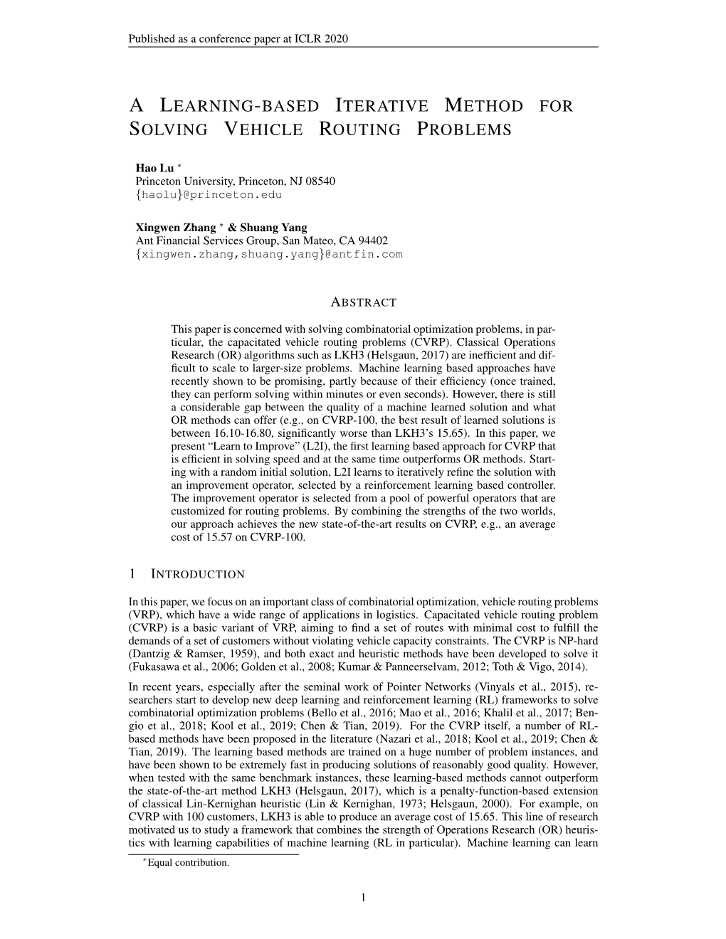 A Learning-Based Iterative Method for Solving Vehicle