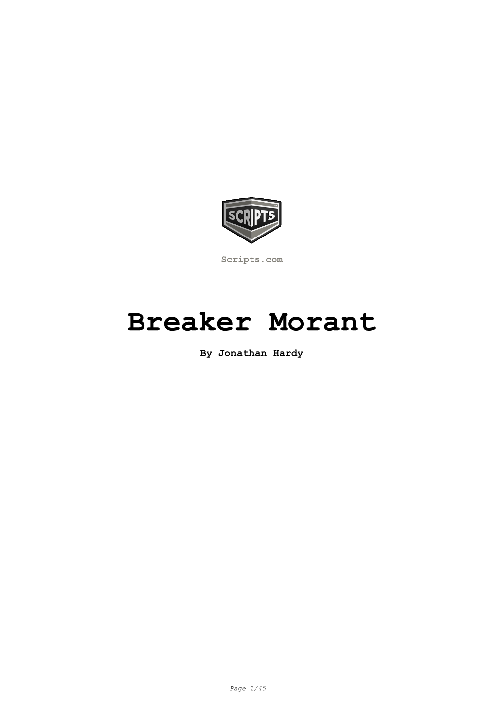 Breaker Morant Movie Script in PDF Format