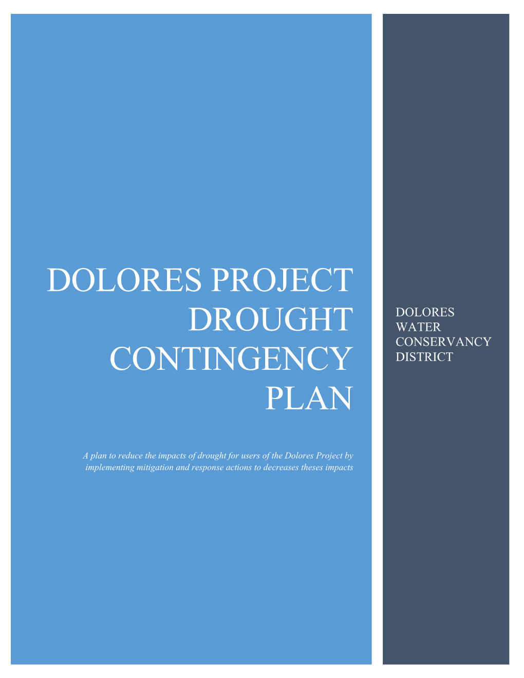 Draft Dolores Project Drought Contingency Plan