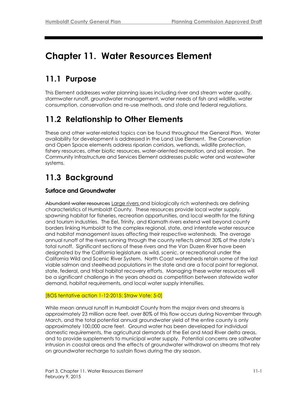 Chapter 11. Water Resources Element