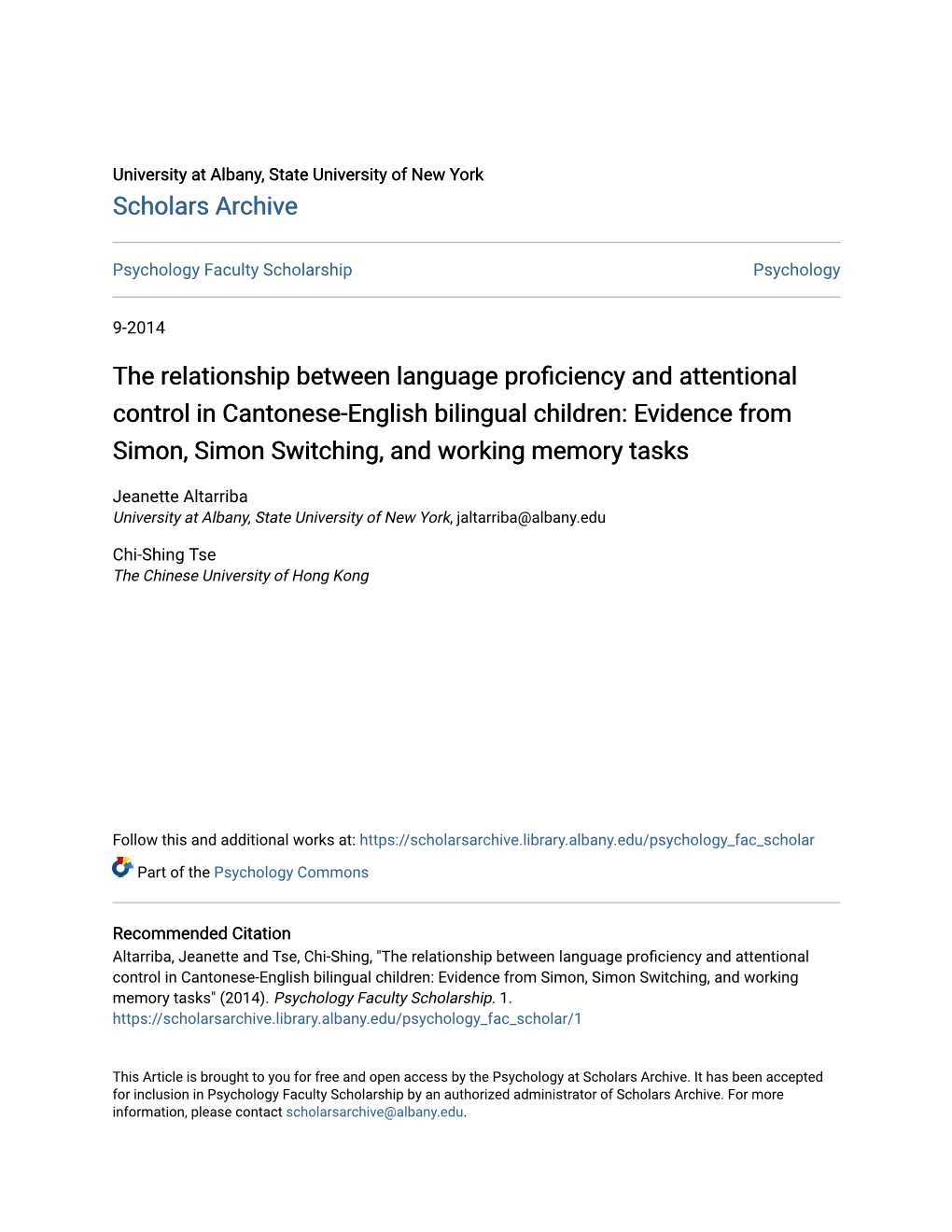 The Relationship Between Language Proficiency and Attentional Control