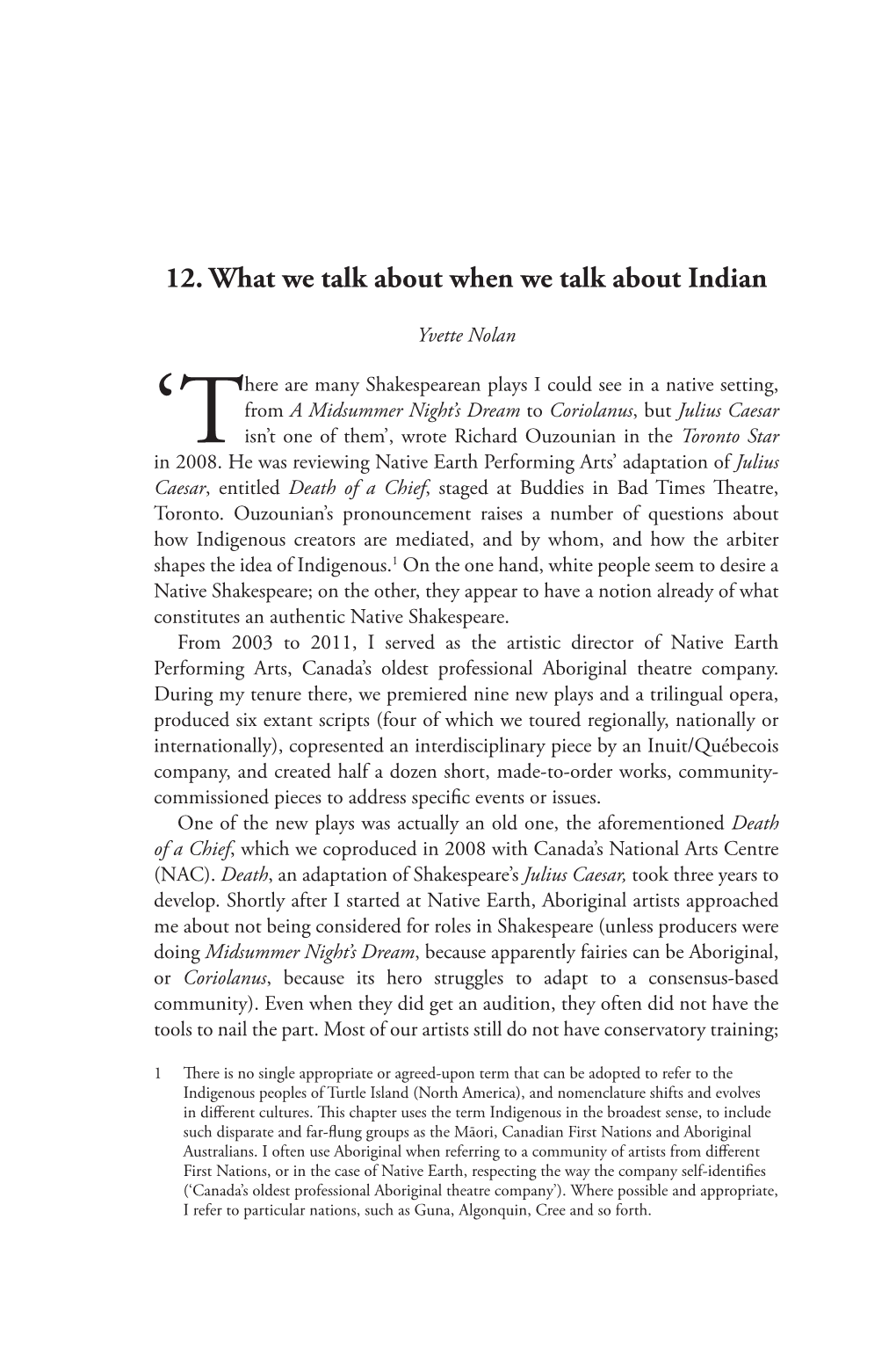12. What We Talk About When We Talk About Indian