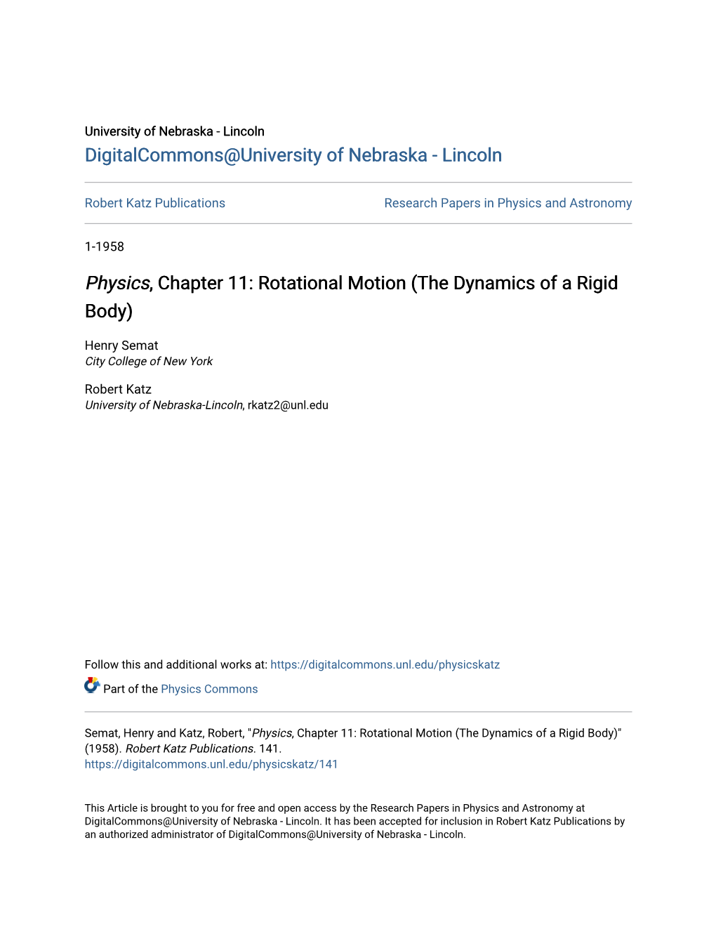 Rotational Motion (The Dynamics of a Rigid Body)