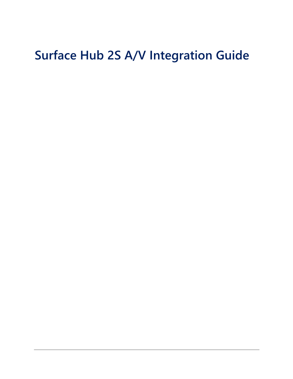 Surface Hub 2S A/V Integration Guide