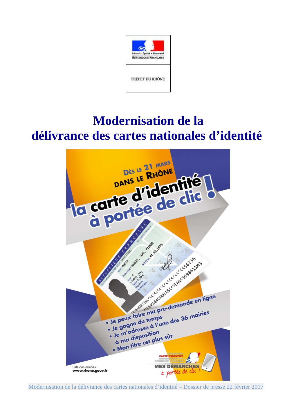 Modernisation De La Délivrance Des Cartes Nationales D'identité
