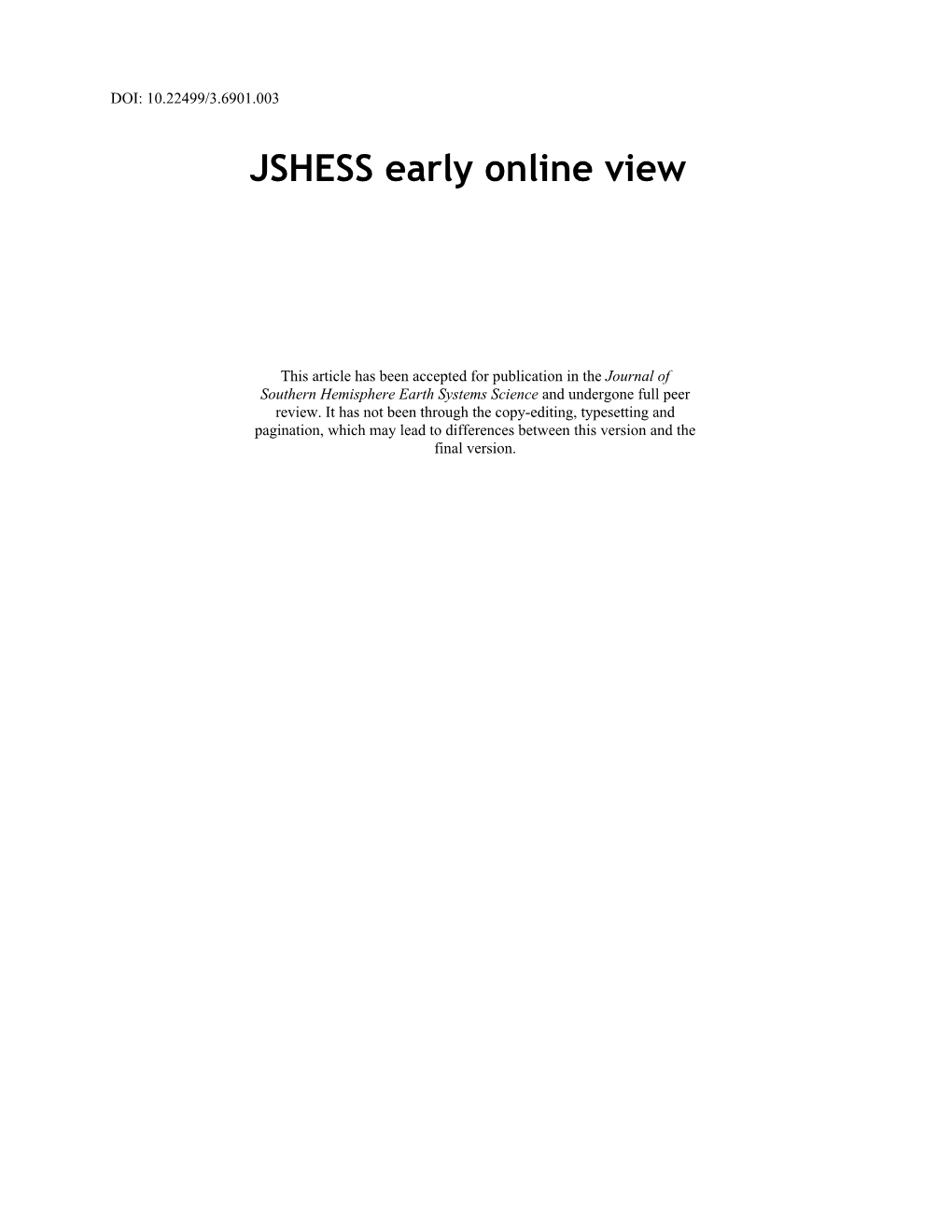 JSHESS Early Online View