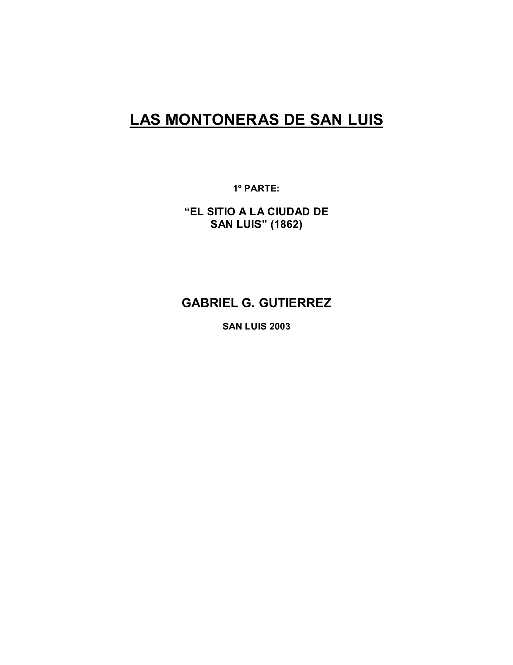 Las Montoneras De San Luis