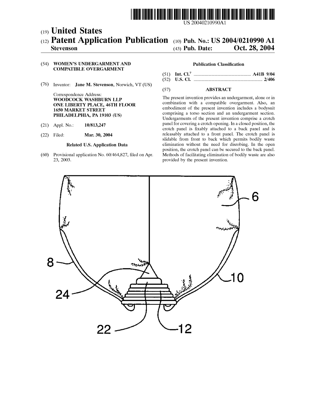 (12) Patent Application Publication (10) Pub. No.: US 2004/0210990 A1 Stevenson (43) Pub