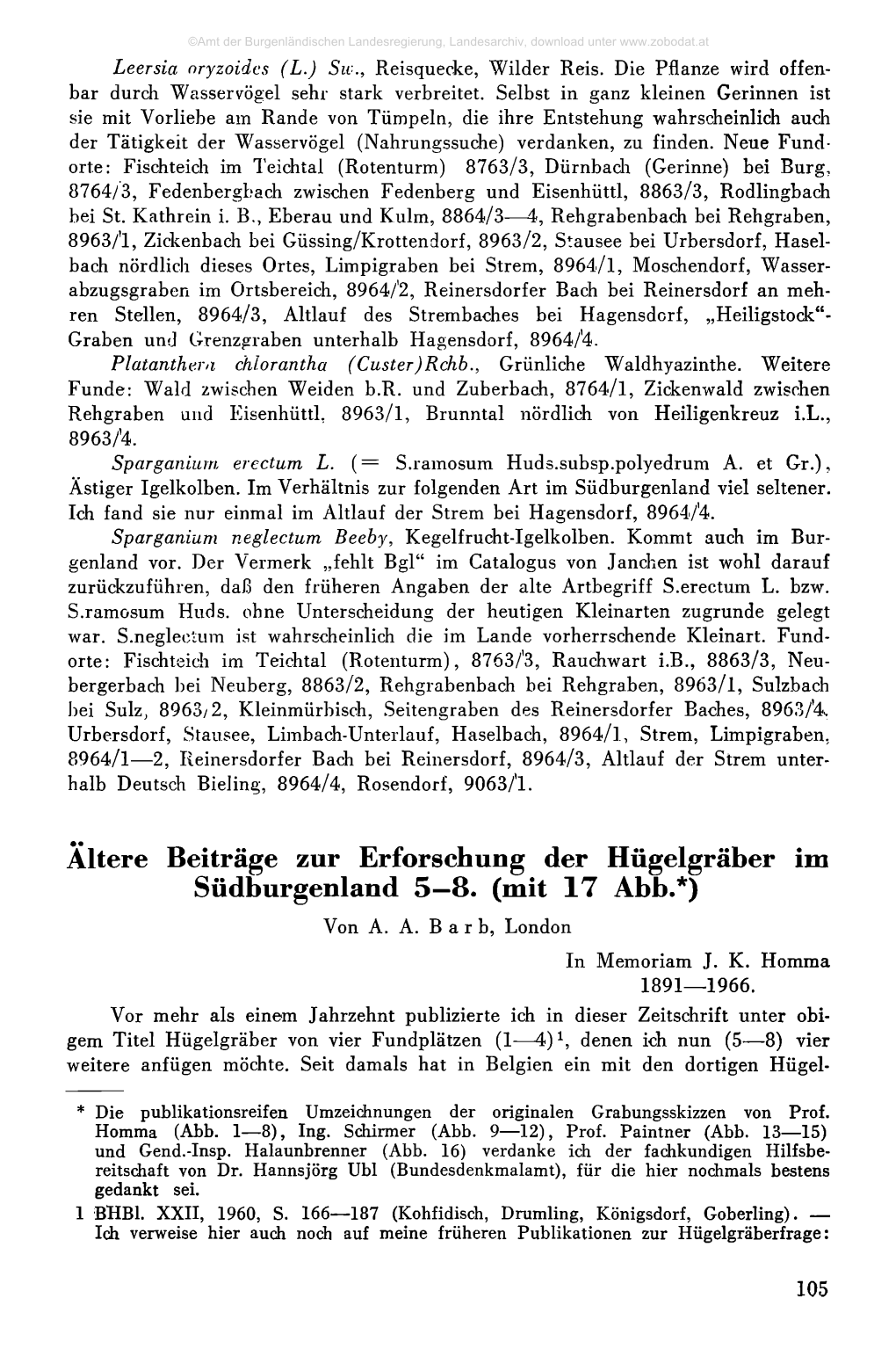 Ältere Beiträge Zur Erforschung Der Hügelgräber Im Südburgenland 5—8. (Mit 17 Abb.*) Von A