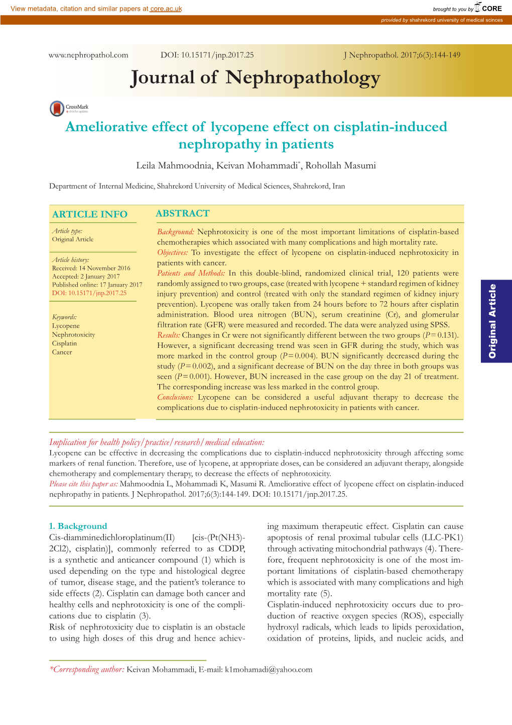 Journal of Nephropathology