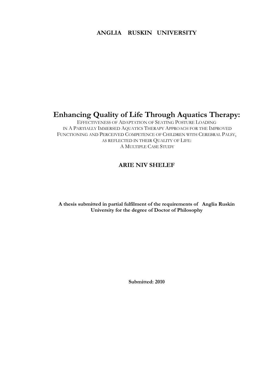 Enhancing Quality of Life Through Aquatics Therapy