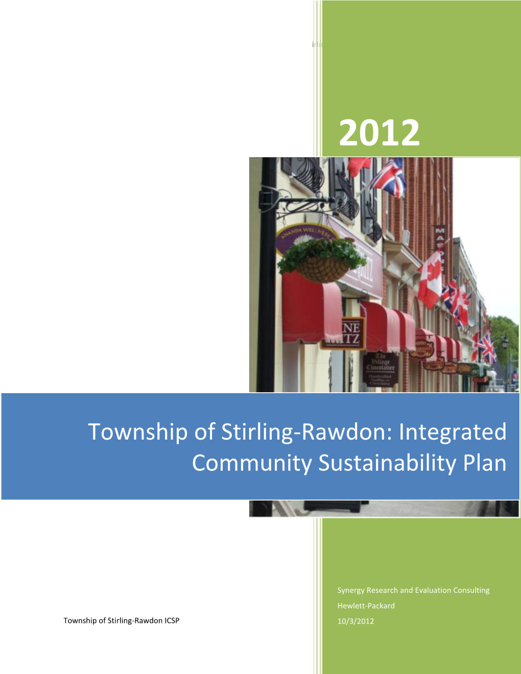 Township of Stirling-Rawdon Integrated Community Sustainability Plan