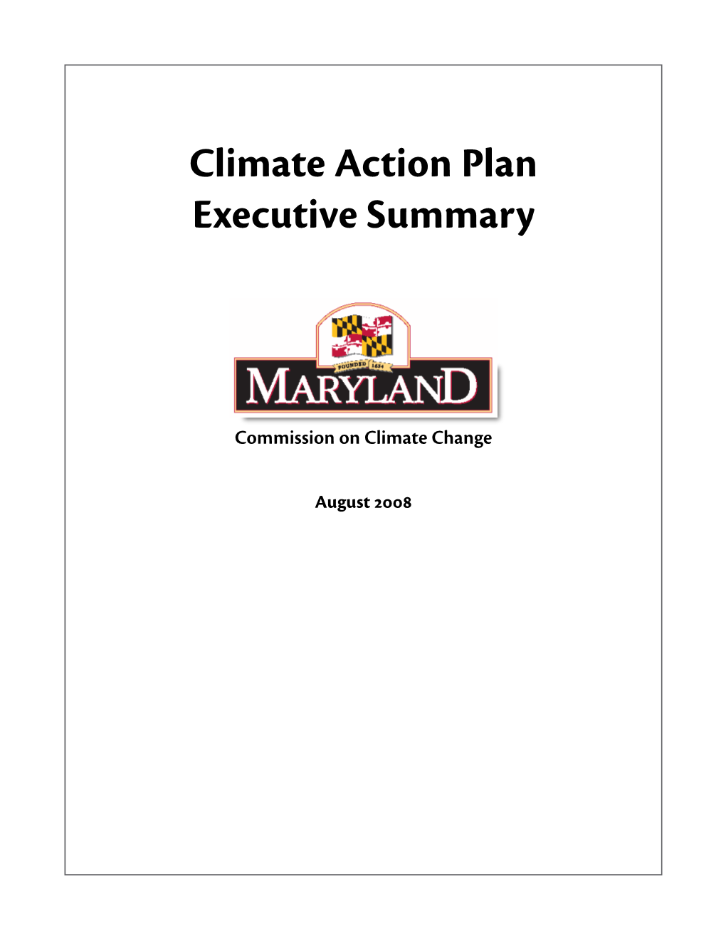 Climate Action Plan Executive Summary
