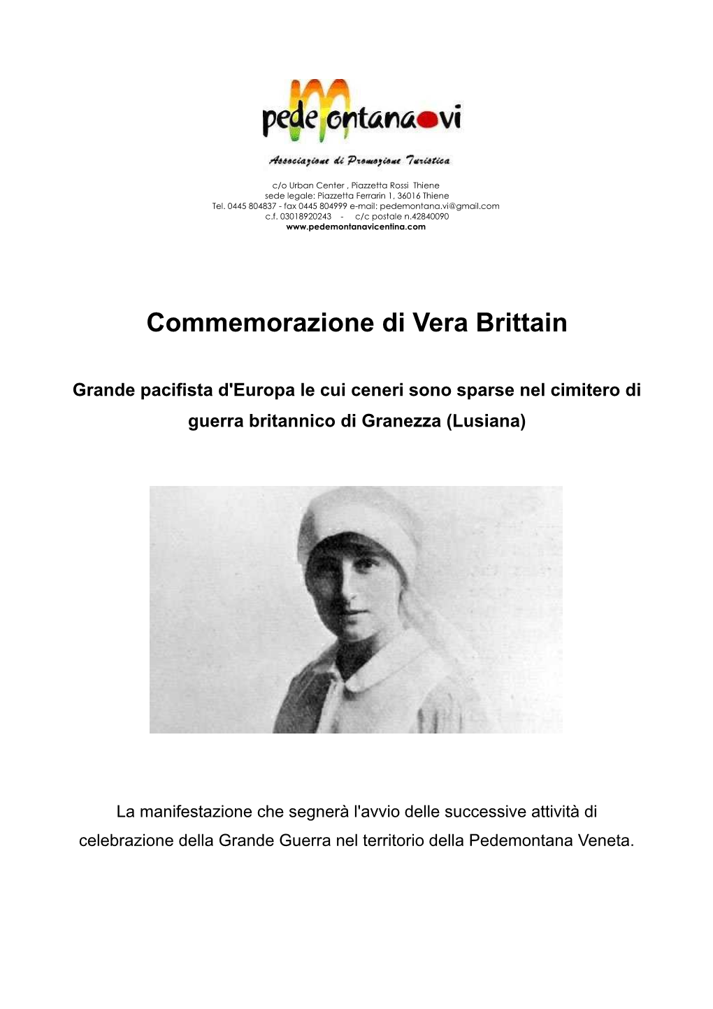 Commemorazione Di Vera Brittain