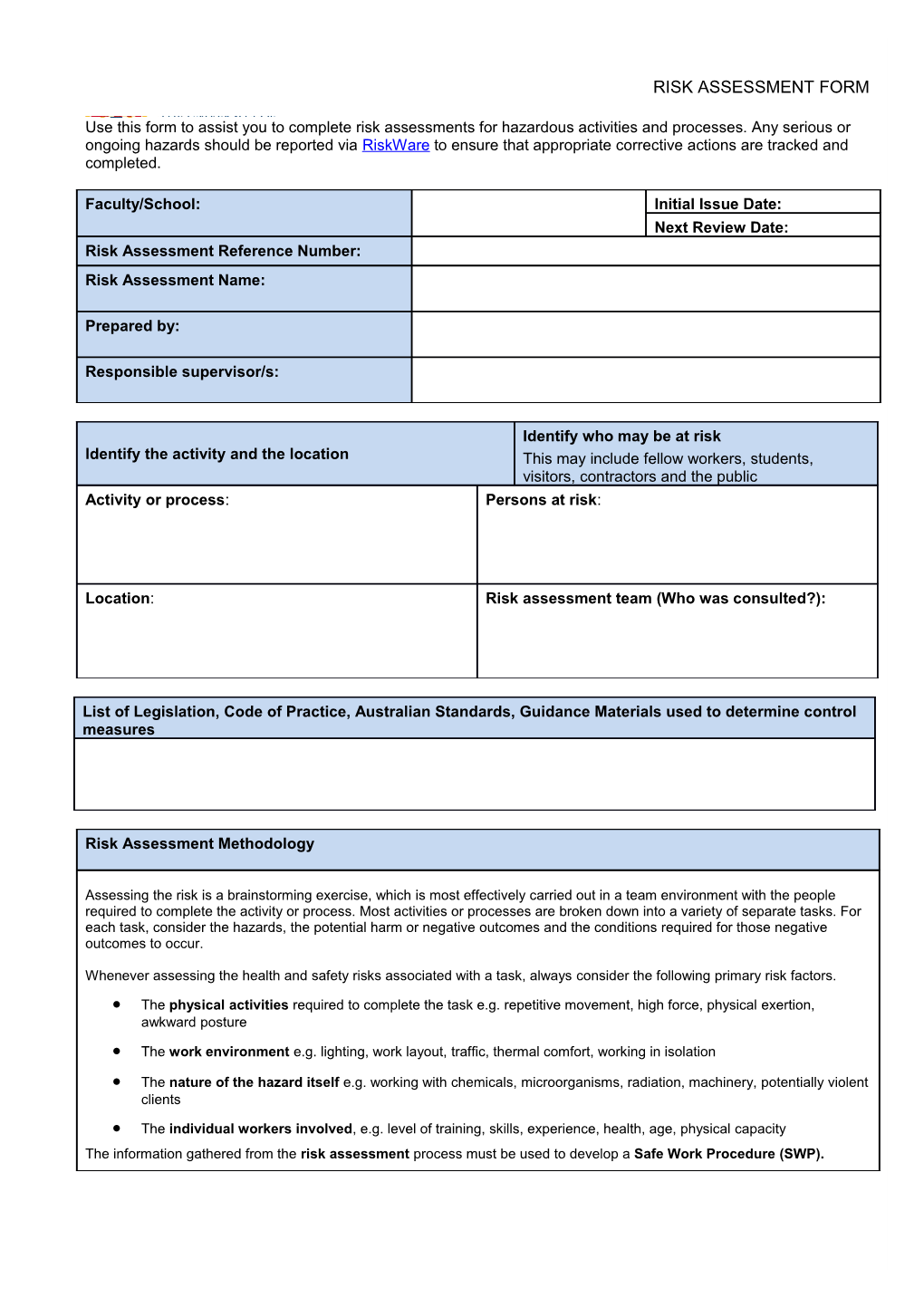 Workstation Self Assessment Check List