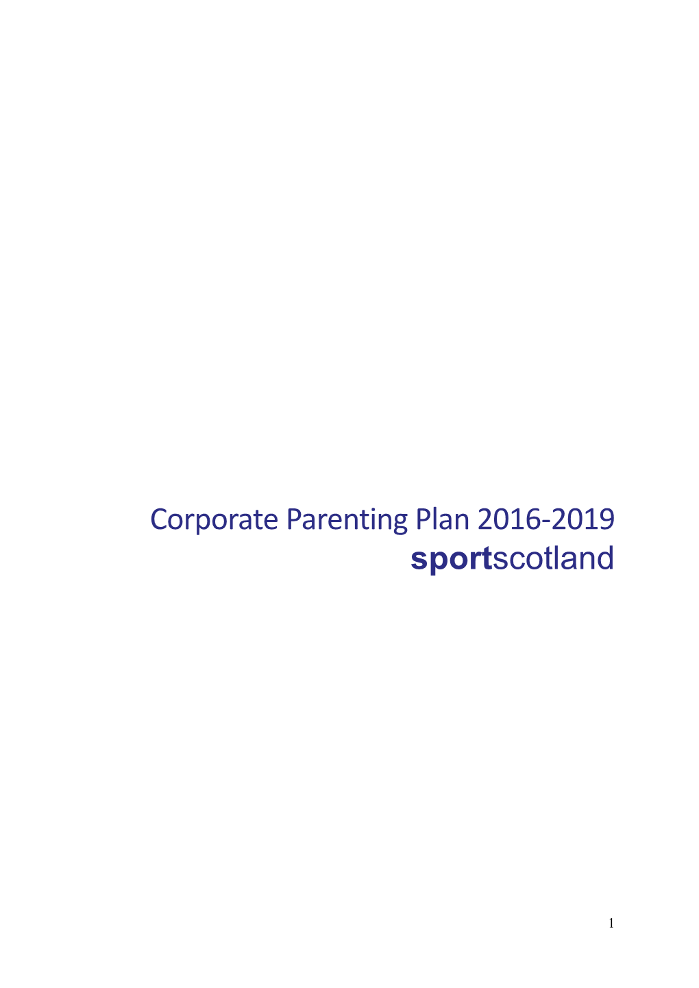 Corporate Parenting Plan 2016-19