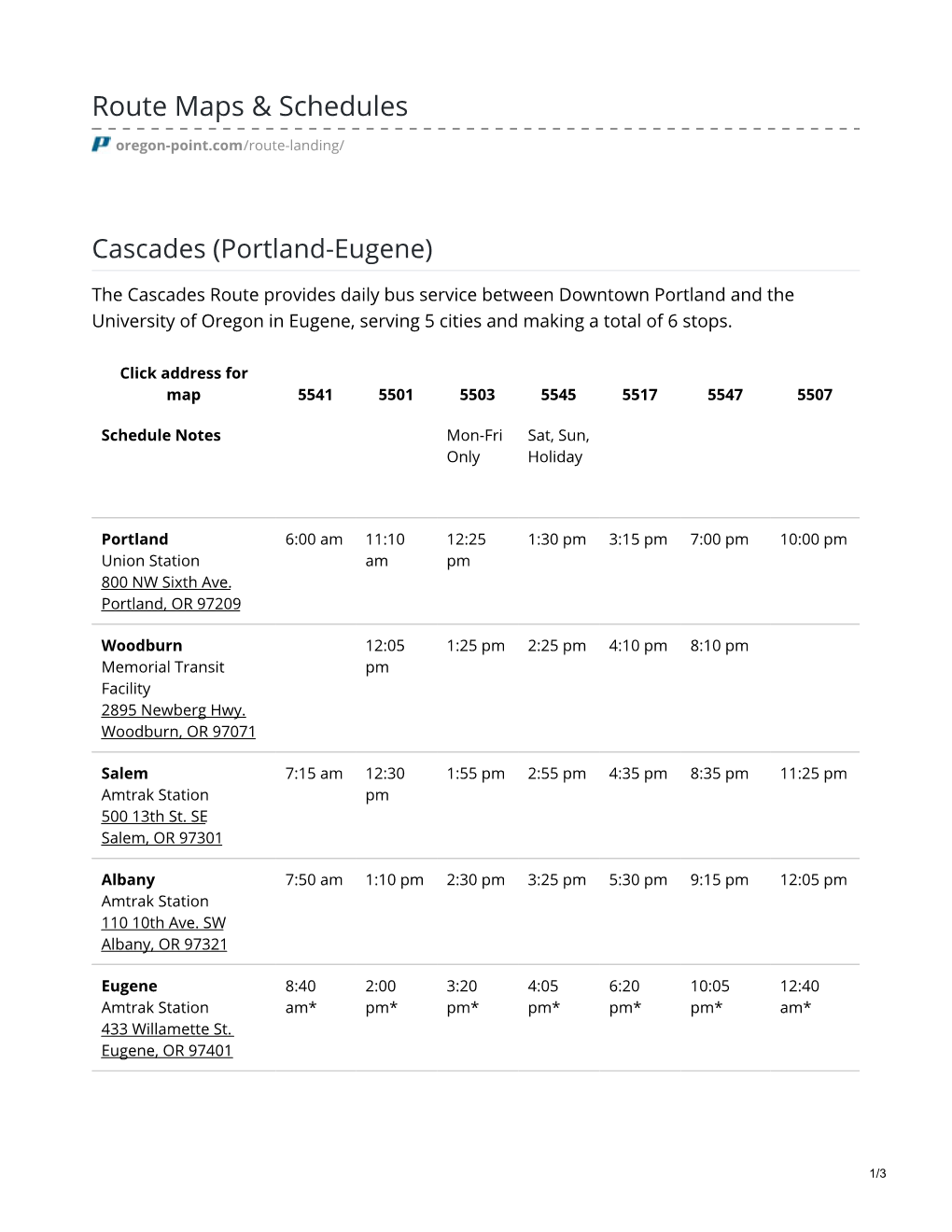 Route Maps & Schedules