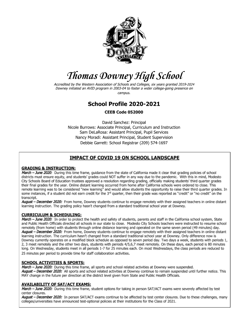 TDHS School Profile