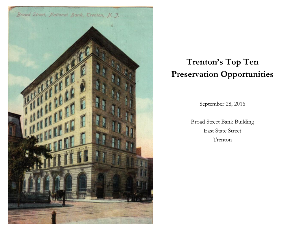 Trenton's Top Ten Preservation Opportunities