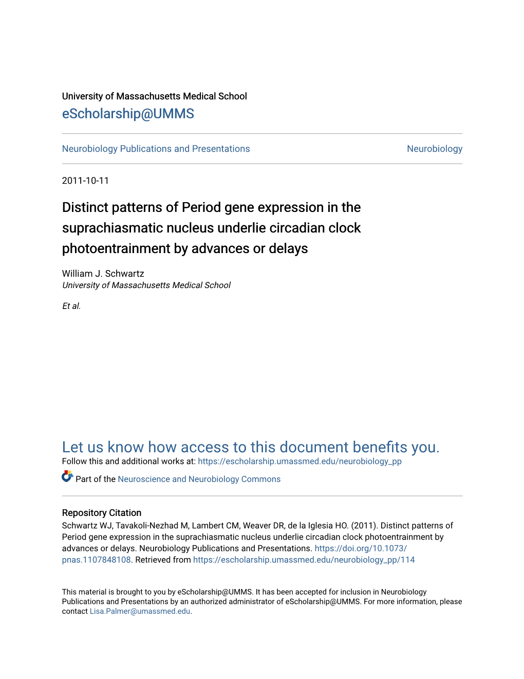 Distinct Patterns of Period Gene Expression in the Suprachiasmatic Nucleus Underlie Circadian Clock Photoentrainment by Advances Or Delays