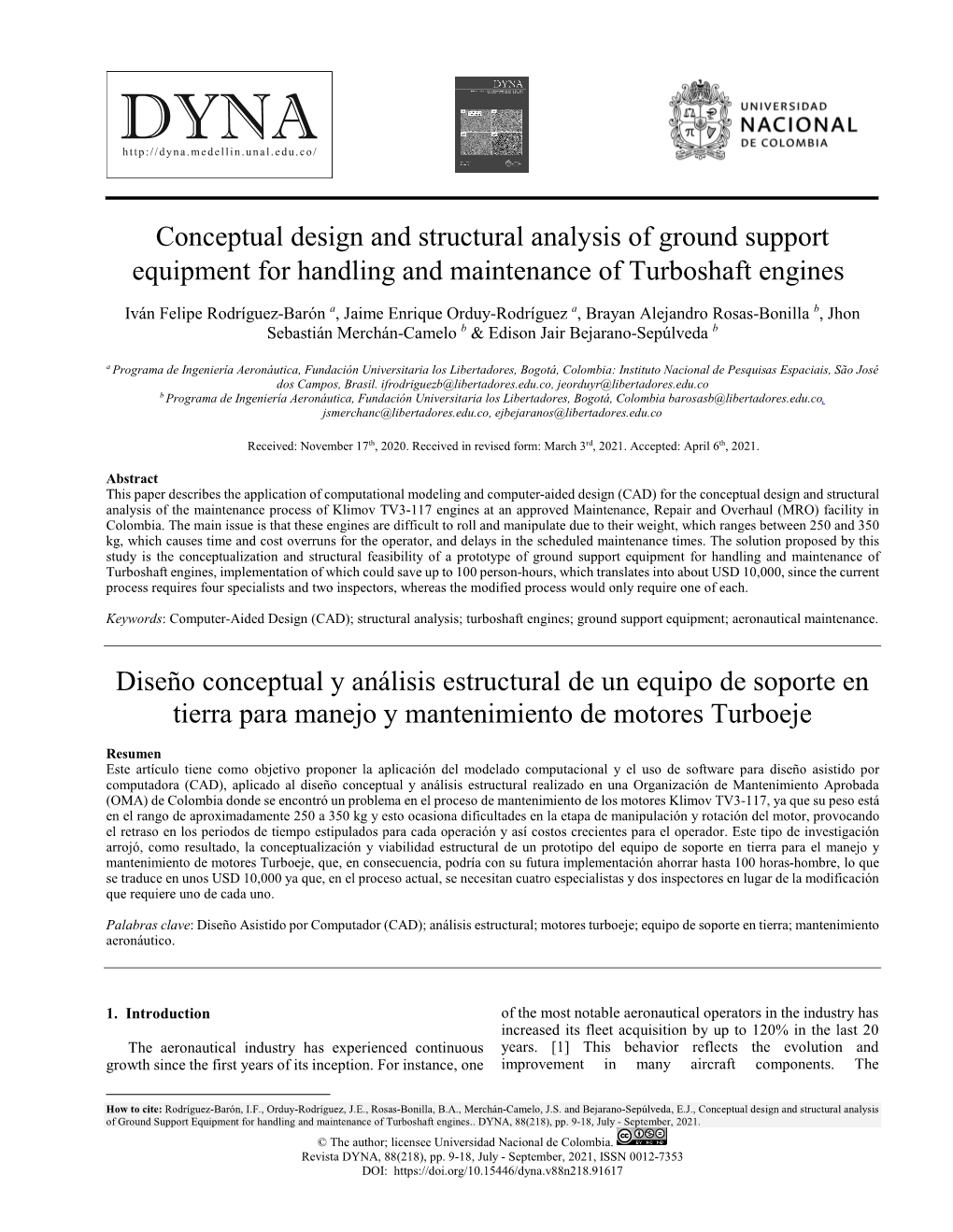 Conceptual Design and Structural Analysis of Ground Support Equipment for Handling and Maintenance of Turboshaft Engines•
