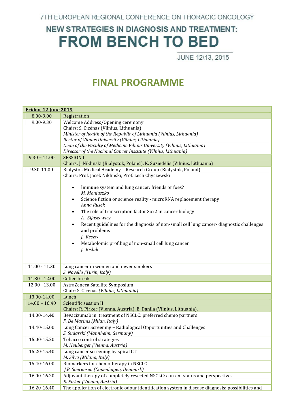 Final Programme