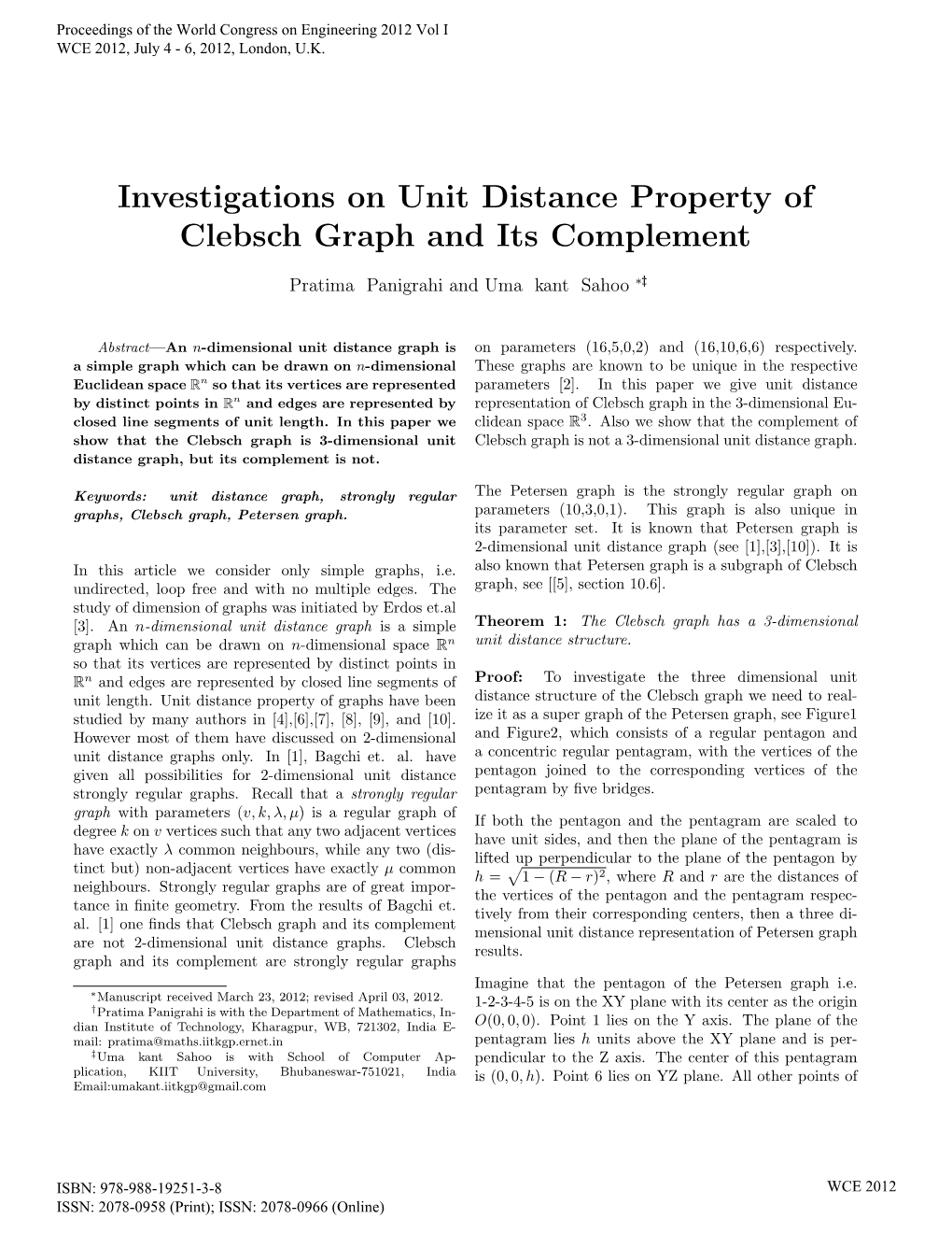 Investigations on Unit Distance Property of Clebsch Graph and Its Complement