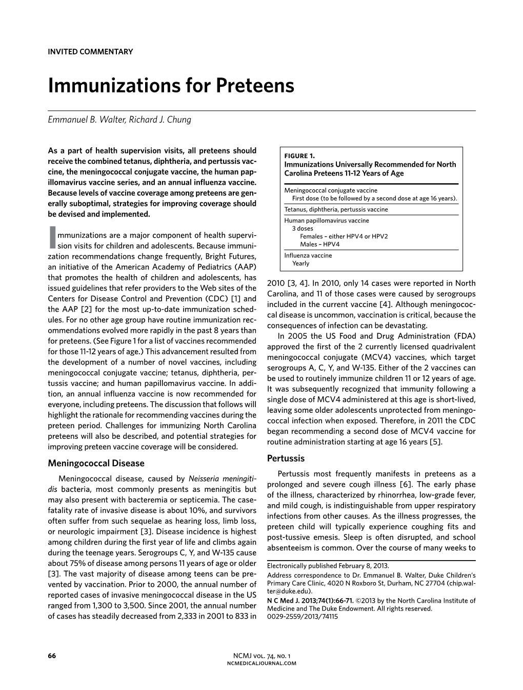 Immunizations for Preteens