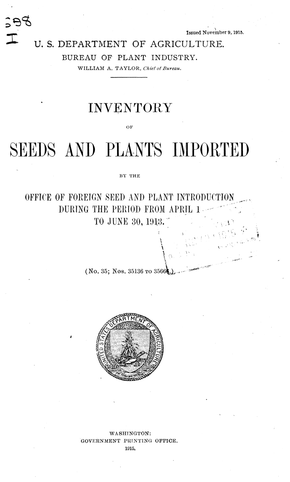 Seeds and Plants Imported