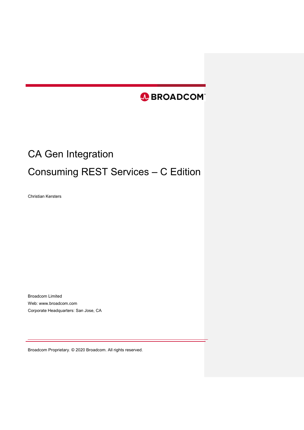 CA Gen Integration Consuming REST Services – C Edition