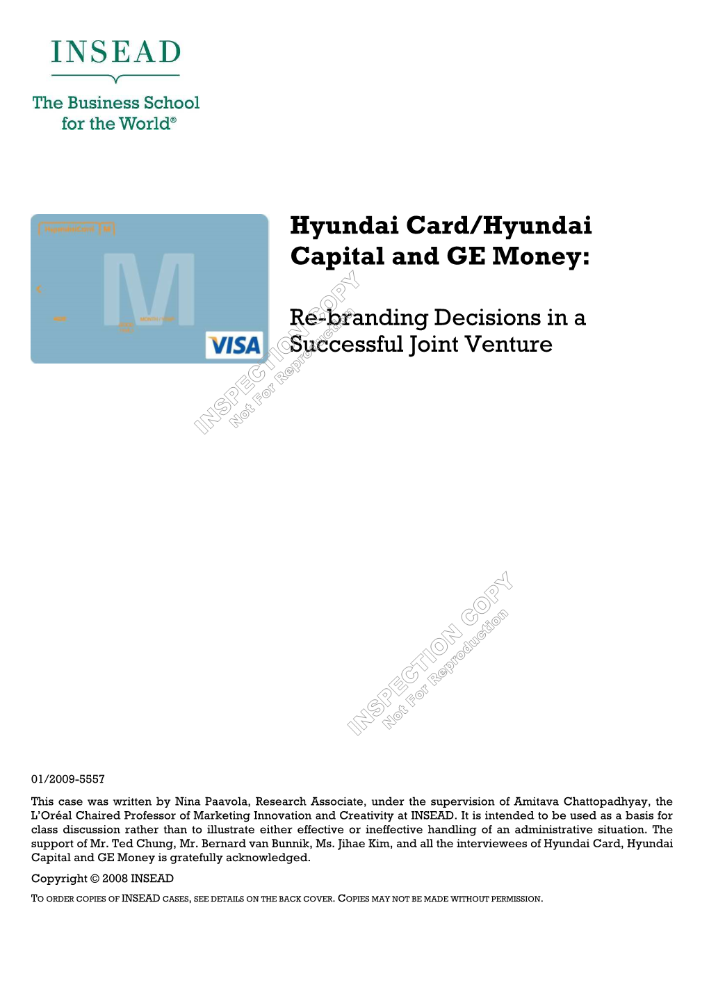 Hyundai Card/Hyundai Capital and GE Money