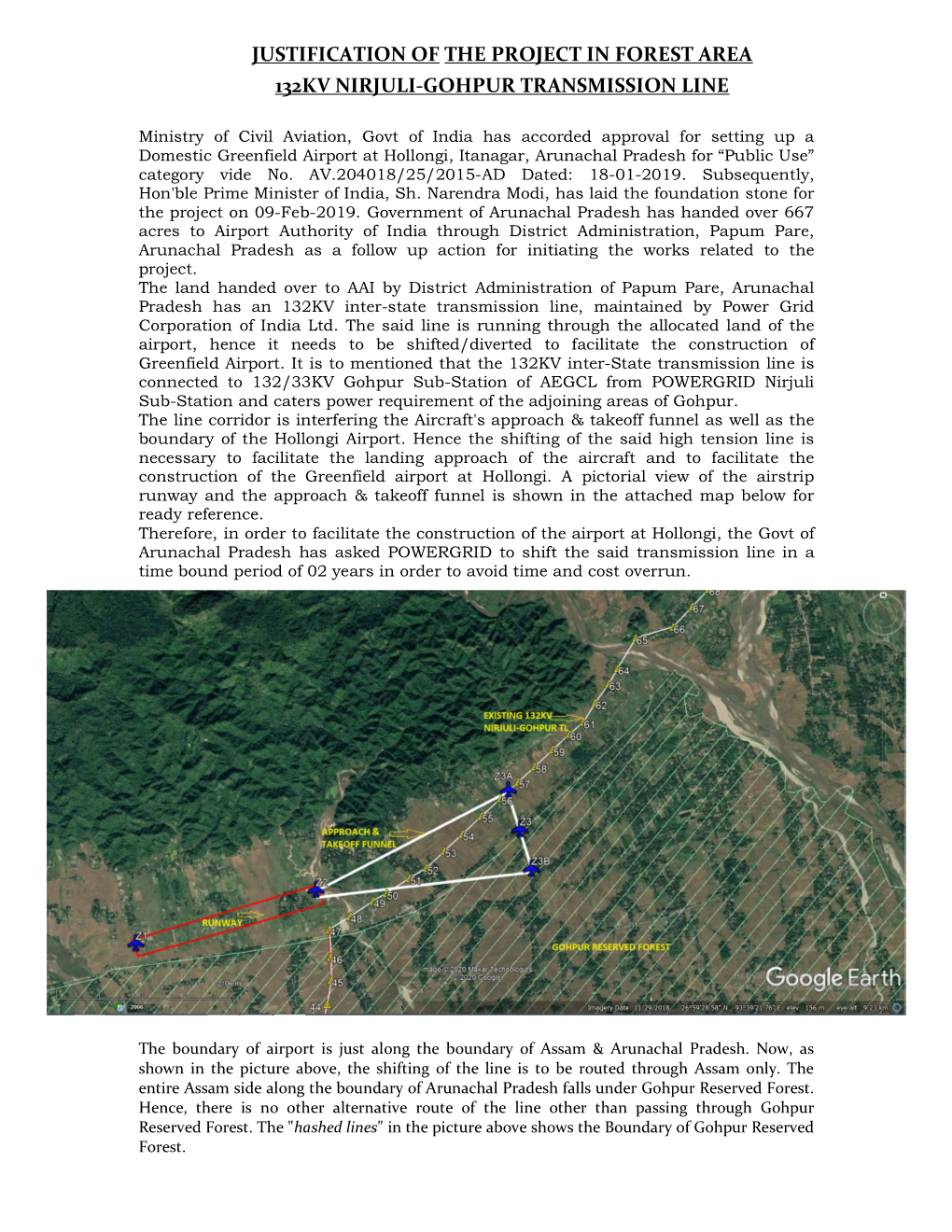 Justification of the Project in Forest Area 132Kv Nirjuli-Gohpur Transmission Line