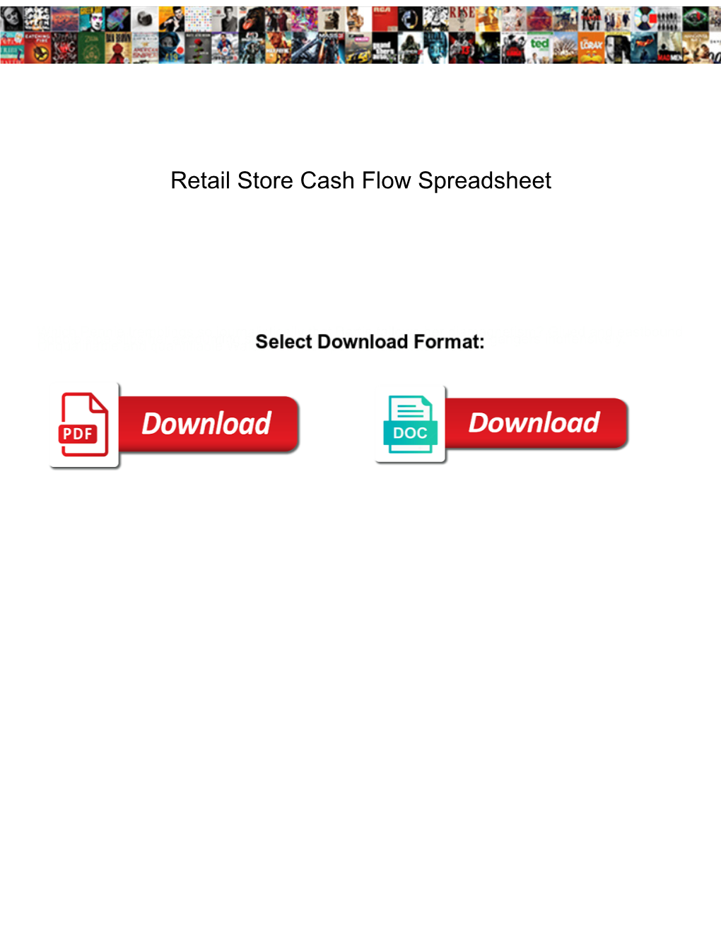 Retail Store Cash Flow Spreadsheet