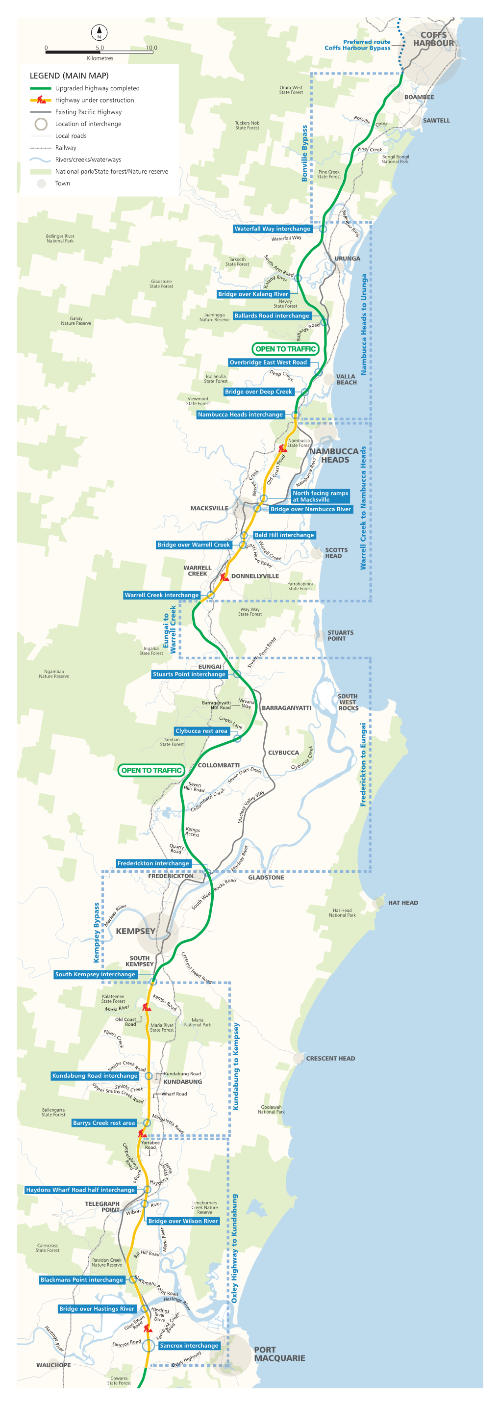 Port Macquarie to Coffs Harbour Progress