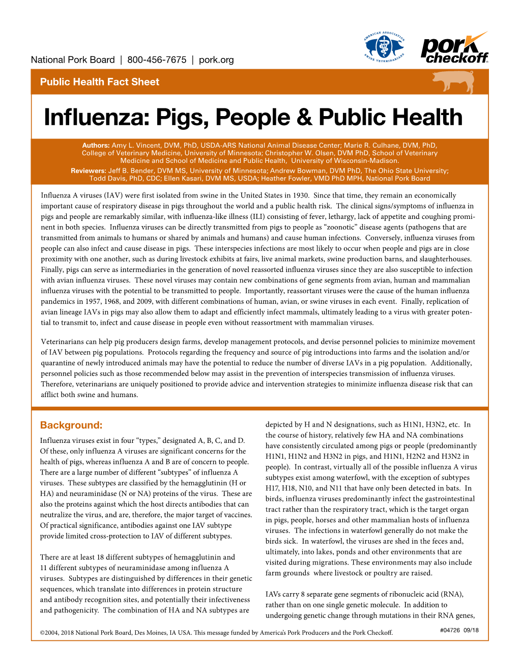 Influenza: Pigs, People & Public Health