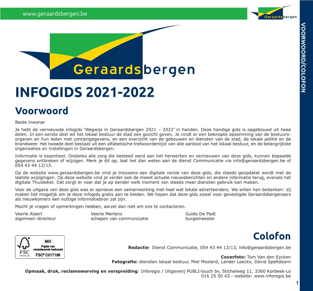 Infogids Geraardsbergen 2021-2022