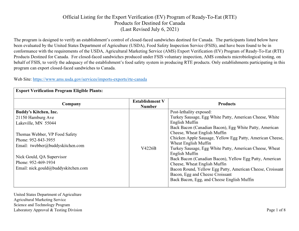 Official Listing of LAP-Aflatoxin USDA-Approved Laboratories