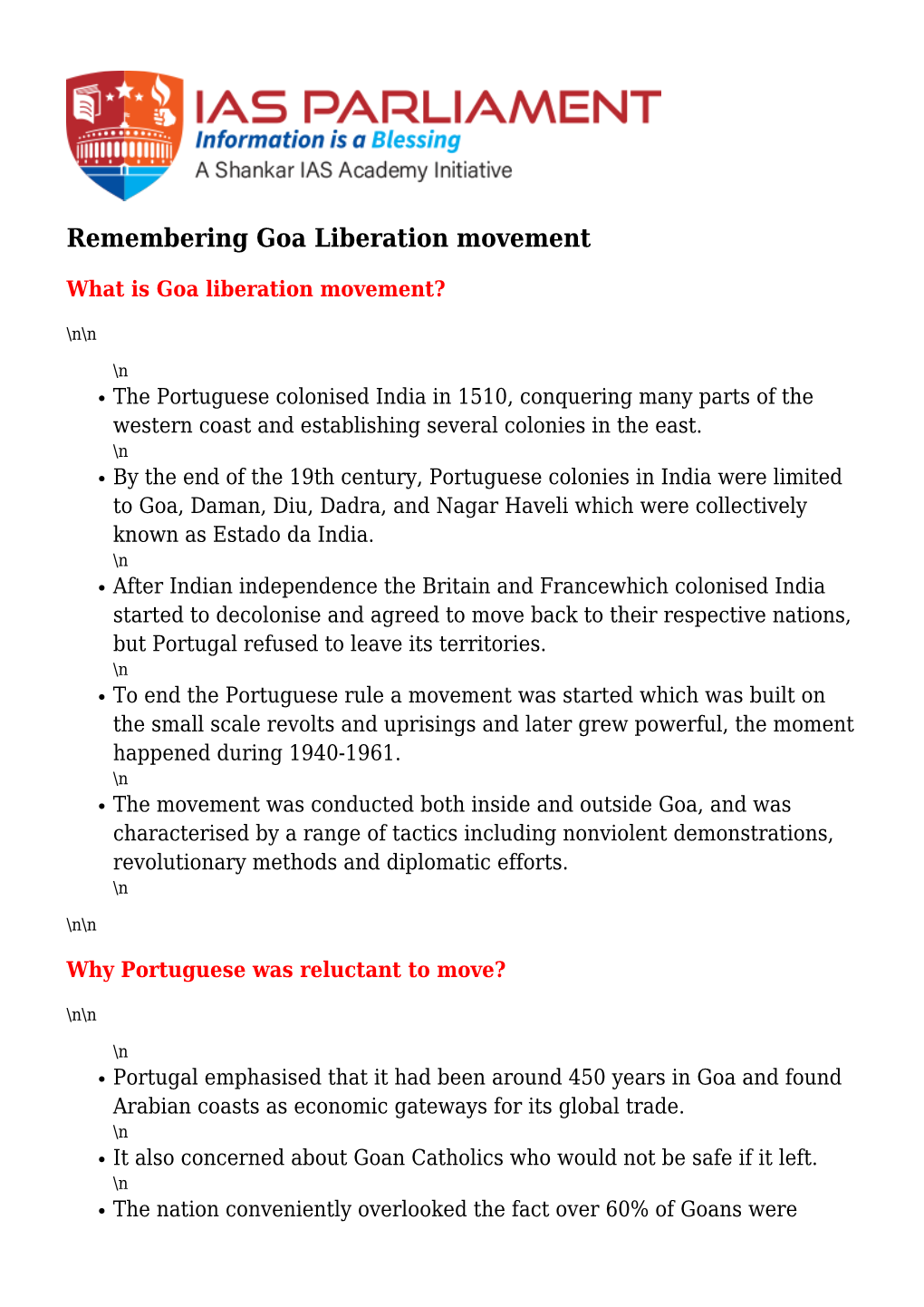 Remembering Goa Liberation Movement