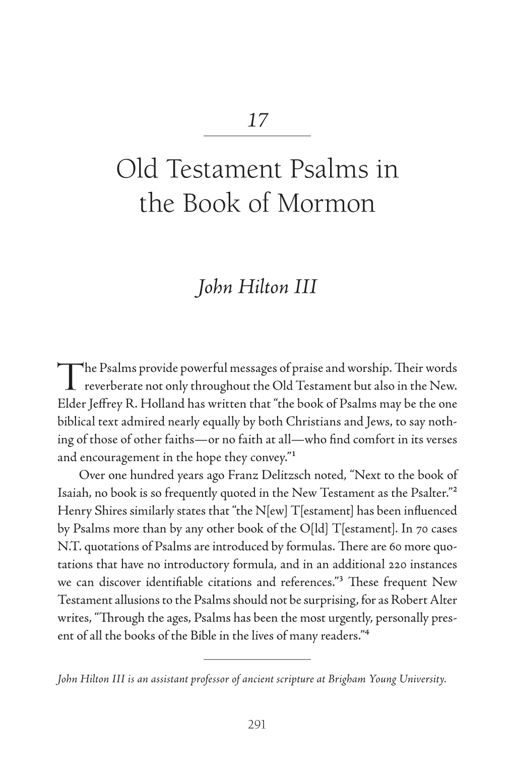 Old Testament Psalms in the Book of Mormon