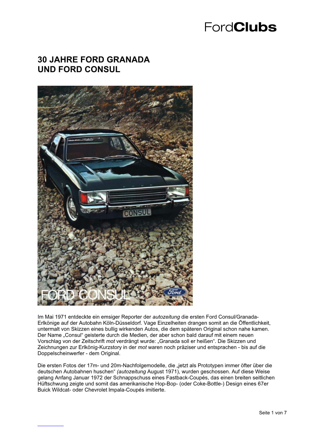 30 Jahre Ford Granada Und Ford Consul (394