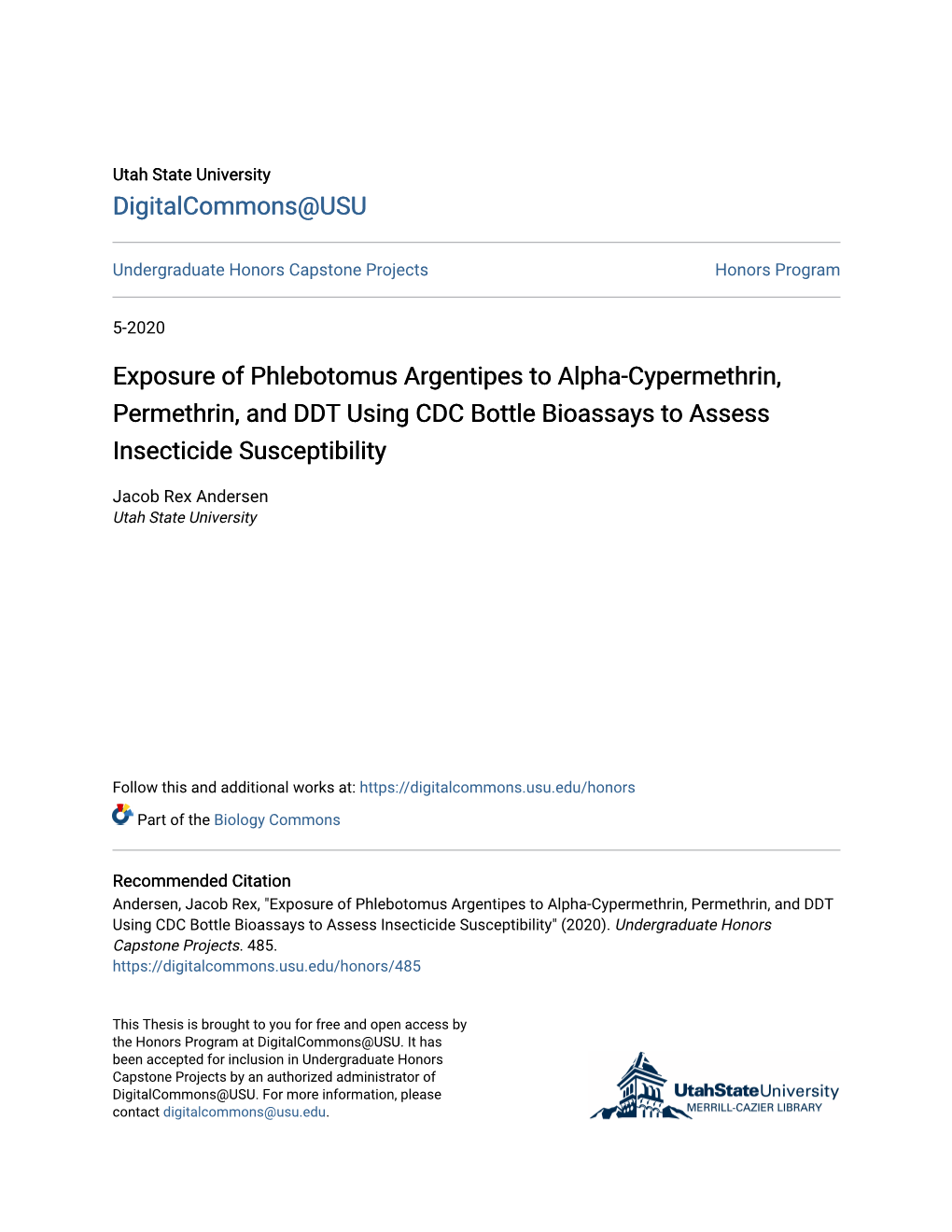 Exposure of Phlebotomus Argentipes to Alpha-Cypermethrin, Permethrin, and DDT Using CDC Bottle Bioassays to Assess Insecticide Susceptibility