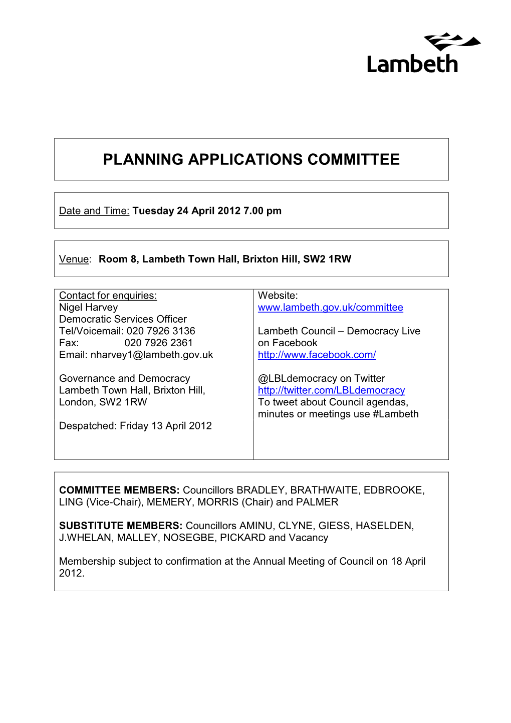 Planning Applications Committee