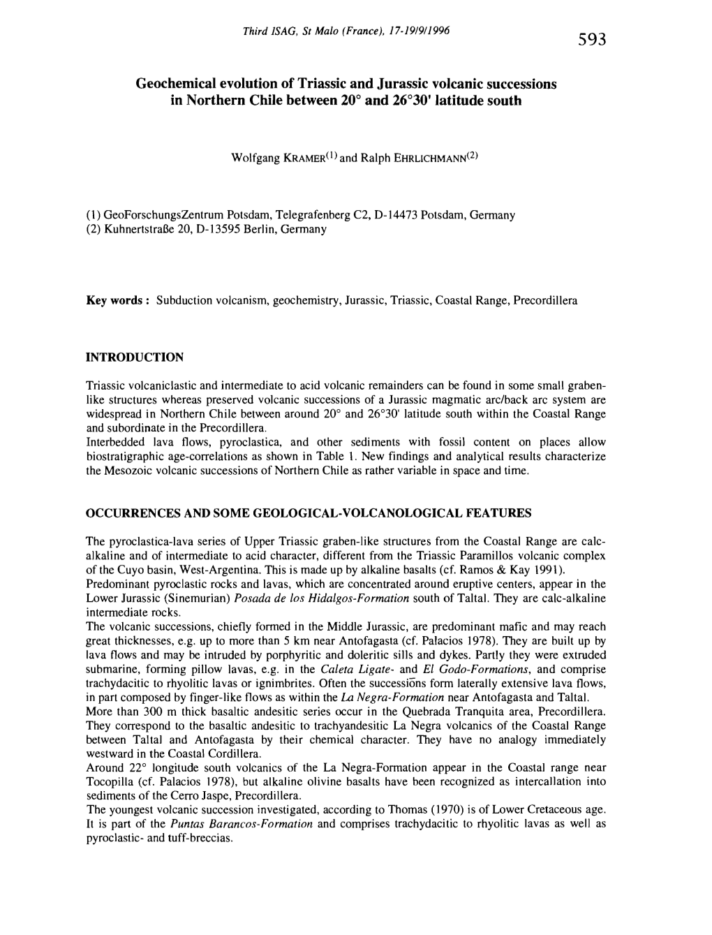 Geochemical Evolution of Triassic and Jurassic Volcanic Successions in Northern Chile Between 20° and 26°30' Latitude Sout