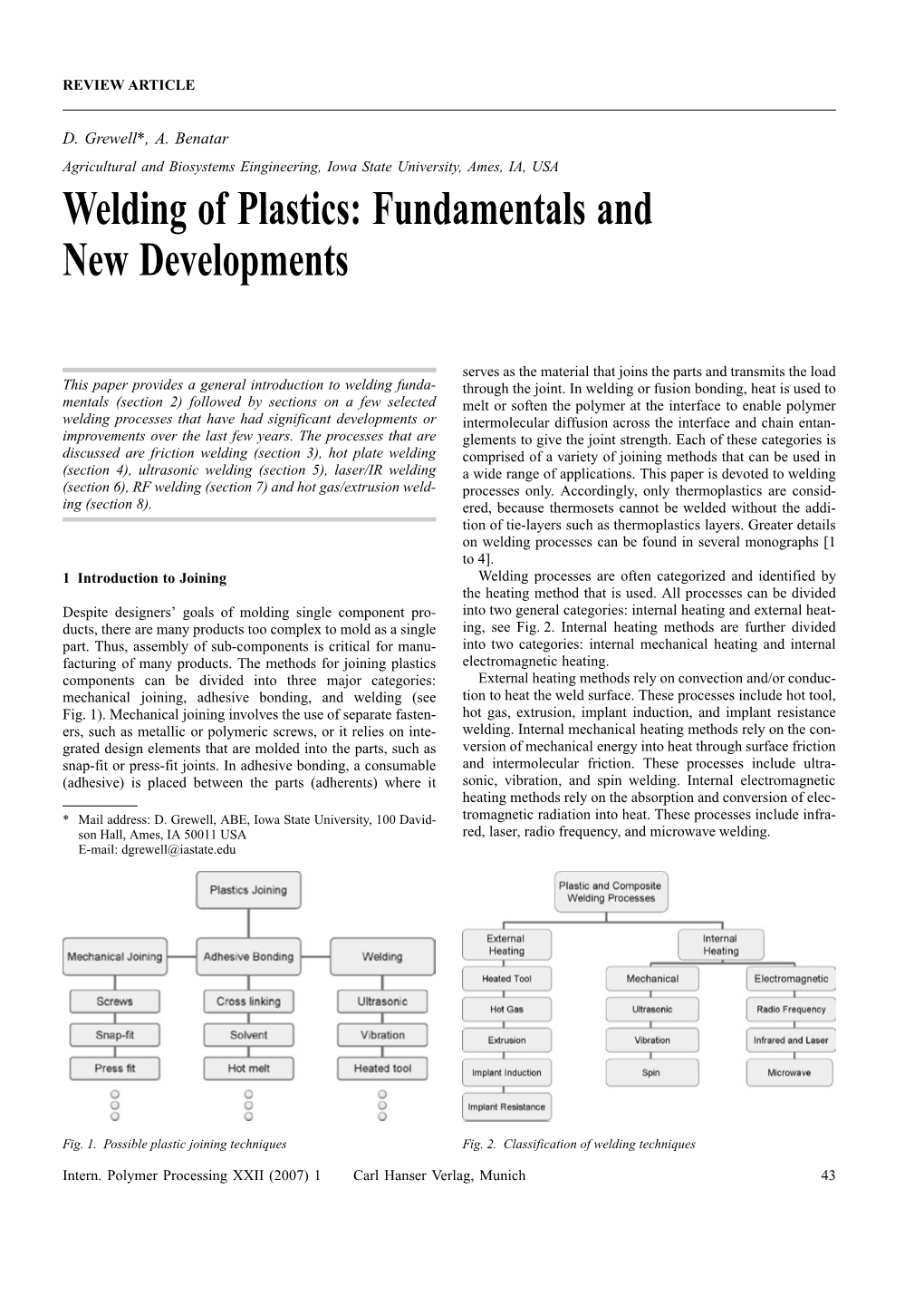 Welding of Plastics: Fundamentals and New Developments