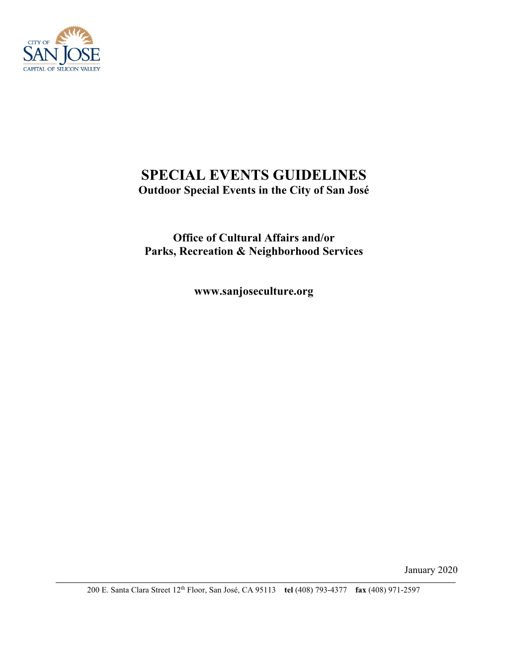 Outdoor Special Events in the City of San José Office of Cultural Affairs